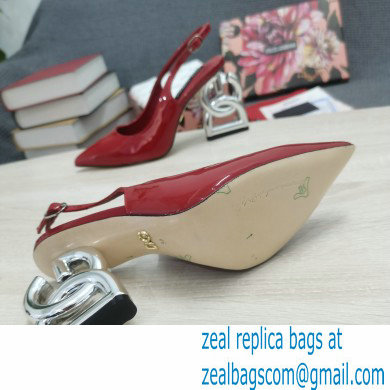 Dolce  &  Gabbana Heel 10.5cm Slingbacks Patent Red with DG Heel 2022